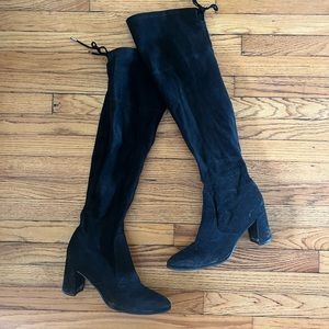 Marc Fisher Thigh High Black Heeled Boots